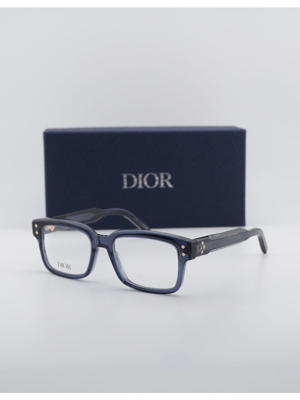 Dior CD DIAMONDO S8I 3000 Rectangle Men Eyeglasses 53mm - Blue